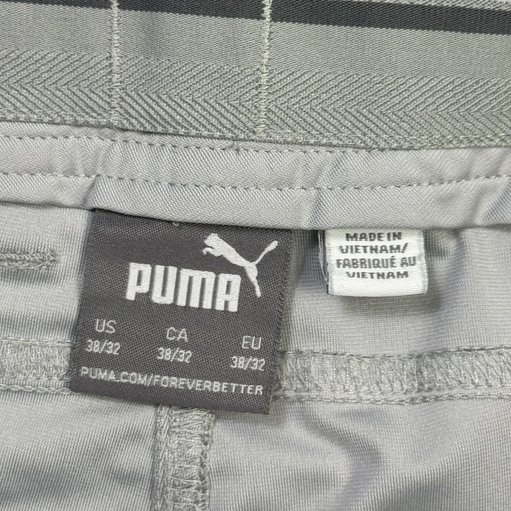 Puma Golf Chino Pants Mens 38x32 Gray Flat Front Straight Leg Performance